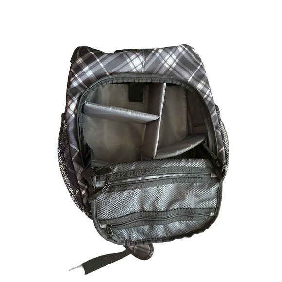 Thirty-One Backpack Black White Travel Camera Diaper Bag Removable Interior - Picture 4 of 12